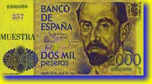 Anverso del billete de 2.000 pesetas